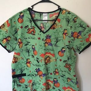 Disney Winnie the Pooh and friends Halloween scrub top